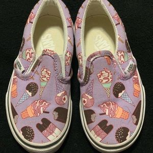 Kids glitter ice cream slip on Vans